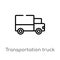 outline transportation truck vector icon. isolated black simple line element illustration from mechanicons concept. editable