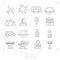 Outline travel line icons