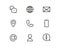 Outline trendy icons for online business or website. Vector graphic elements for visual communication strategy