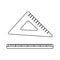 Outline triangle Ruler icon. Measurement scale tool. School illustration