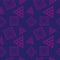 Outline Triangle and Square Shape Ornament. Seamless Pattern Design Template. Purple Blue and Pink Color Theme