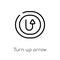 outline turn up arrow vector icon. isolated black simple line element illustration from user interface concept. editable vector