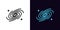 Outline universe icon, with editable stroke. Galaxy with stars, space universe pictogram. Black hole