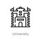 outline university vector icon. isolated black simple line element illustration from education concept. editable vector stroke