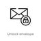 outline unlock envelope vector icon. isolated black simple line element illustration from user interface concept. editable vector