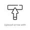 outline upload arrow with bar vector icon. isolated black simple line element illustration from ultimate glyphicons concept.