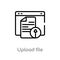 outline upload file vector icon. isolated black simple line element illustration from web hosting concept. editable vector stroke