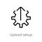 outline upload setup vector icon. isolated black simple line element illustration from user interface concept. editable vector
