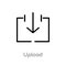 outline upload vector icon. isolated black simple line element illustration from arrows 2 concept. editable vector stroke upload