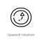 outline upward rotation with broken line vector icon. isolated black simple line element illustration from user interface concept