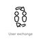 outline user exchange vector icon. isolated black simple line element illustration from user interface concept. editable vector