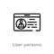 outline user persona vector icon. isolated black simple line element illustration from technology concept. editable vector stroke