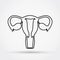 Outline uterus vector icon.