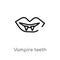 outline vampire teeth vector icon. isolated black simple line element illustration from halloween concept. editable vector stroke