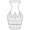 Outline vase, vector linear. Vase pottery, ancient pot greek. Coloring page