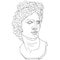 Outline vector illustration of Apollo Belvedere. Black and white line art of antique sculpture