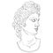 Outline vector illustration of Apollo Belvedere. Black and white line art of antique sculpture