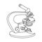 Outline vector illustration microscope, research tool for microscopy