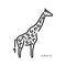 Outline vector logo drawing giraffe African animal