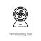 outline ventilating fan vector icon. isolated black simple line element illustration from technology concept. editable vector