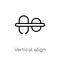 outline vertical align vector icon. isolated black simple line element illustration from user interface concept. editable vector