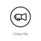 outline video file vector icon. isolated black simple line element illustration from user interface concept. editable vector