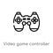 outline video game controller vector icon. isolated black simple line element illustration from technology concept. editable