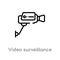 outline video surveillance vector icon. isolated black simple line element illustration from electronic devices concept. editable
