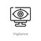 outline vigilance vector icon. isolated black simple line element illustration from user interface concept. editable vector stroke