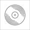 Outline Vinyl disc icon. Logo for web or app. Outline style. Disco music vinyl isolated on white background