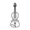 Outline violin isolated vector illustration. Black contour on white background