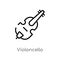 outline violoncello vector icon. isolated black simple line element illustration from music concept. editable vector stroke