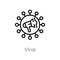 outline viral vector icon. isolated black simple line element illustration from marketing concept. editable vector stroke viral