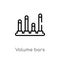 outline volume bars vector icon. isolated black simple line element illustration from music concept. editable vector stroke volume