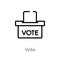 outline vote vector icon. isolated black simple line element illustration from political concept. editable vector stroke vote icon