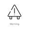 outline warning vector icon. isolated black simple line element illustration from tools concept. editable vector stroke warning