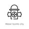 outline water bomb city supplier vector icon