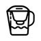 Outline water filter jug vector icon