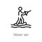 outline water ski vector icon. isolated black simple line element illustration from sports concept. editable vector stroke water