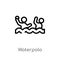 outline waterpolo vector icon. isolated black simple line element illustration from sports concept. editable vector stroke