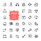 Outline web icon set - wedding