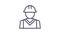 Outline web icons set. Construction and home repair tools, building. Work safety. Motion graphics.