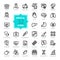 Outline web icons set - Medicine and Health symbols