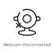 outline webcam disconnected vector icon. isolated black simple line element illustration from computer concept. editable vector