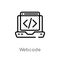 outline webcode vector icon. isolated black simple line element illustration from marketing concept. editable vector stroke