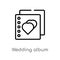 outline wedding album vector icon. isolated black simple line element illustration from birthday party and wedding concept.