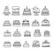 Outline Wedding cake icons vector image