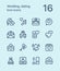 Outline Wedding, dating, love icons for web and mobile design pack 2