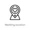 outline wedding location vector icon. isolated black simple line element illustration from birthday party and wedding concept.