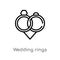 outline wedding rings vector icon. isolated black simple line element illustration from love & wedding concept. editable vector